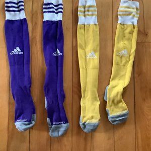 Purple and Yellow ADIDAS Socks
